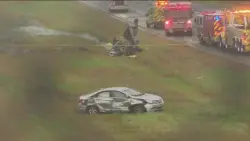 Plane crashes onto a Massachusetts highway, killing 2 on board and hurting 1 motorist